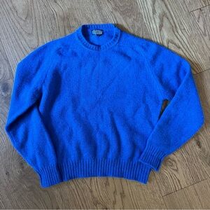 Lands' End 100% Wool Blue Women’s Crewneck Sweater